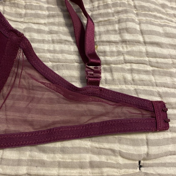 Maroon lace lined Demi Victoria Secret bra - Picture 4 of 5